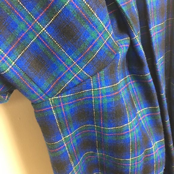 Vintage handmade wool tartan plaid culotte romper - Picture 5 of 9